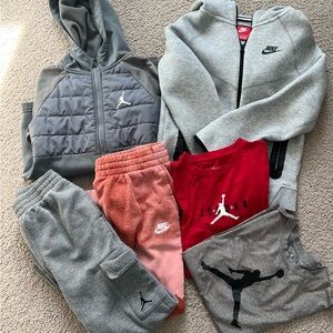 Nike Jordan Boys size medium (8-10) Lot of 6 Hooded zip ups joggers tee shirts